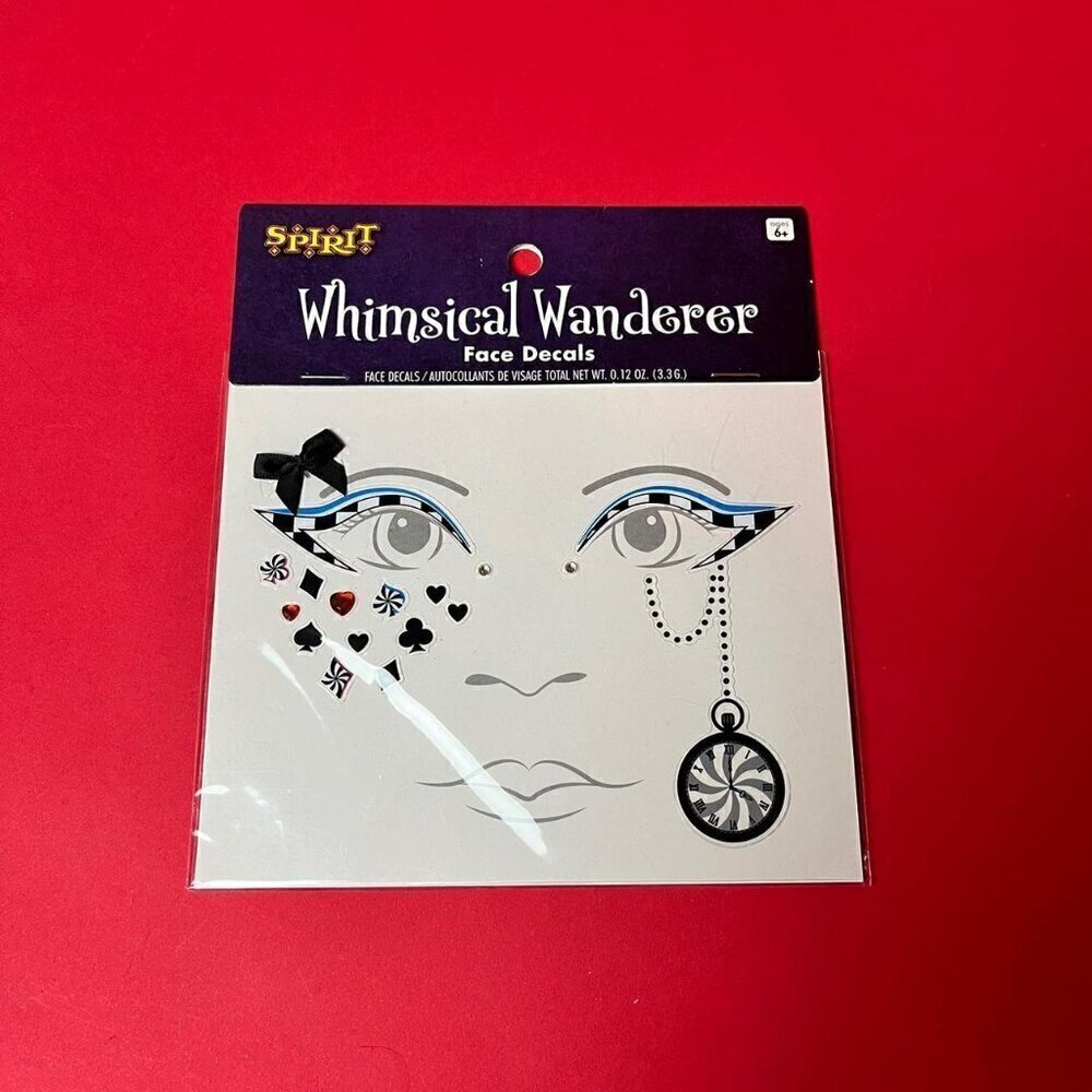 Spirit Halloween / Alice in wonderland face decals 💙🖤​​​​​​​​​​